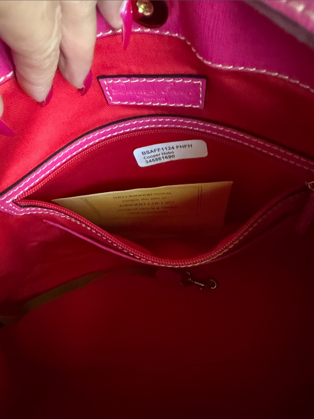 NWT DOONEY BOURKE FUCHSIA SHOULDER BAG - Picture 9 of 10